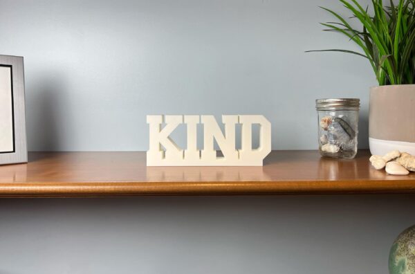 kind 3d printed text