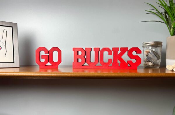 go bucks 3d printed text