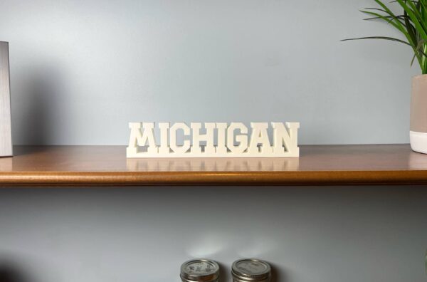 michigan 3d printed text