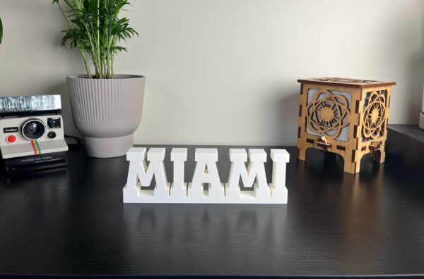 Miami 3d printed text