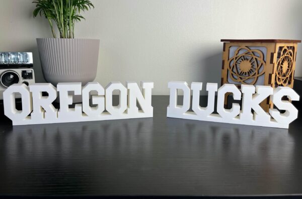 oregon ducks 3d printed text