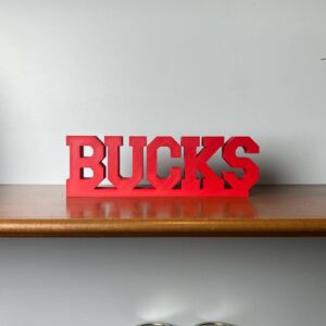 Bucks 3d printed text