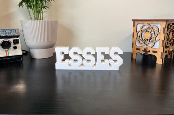 esses 3d printed text