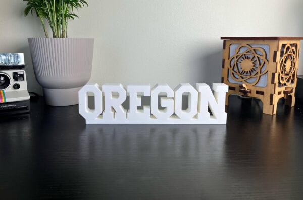 oregon 3d printed text