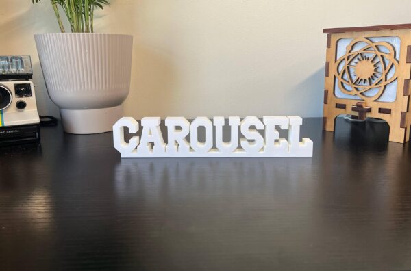 carousel 3d printed text