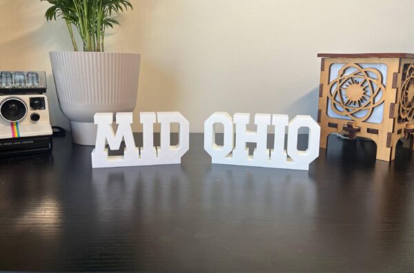 mid ohio 3d printed text