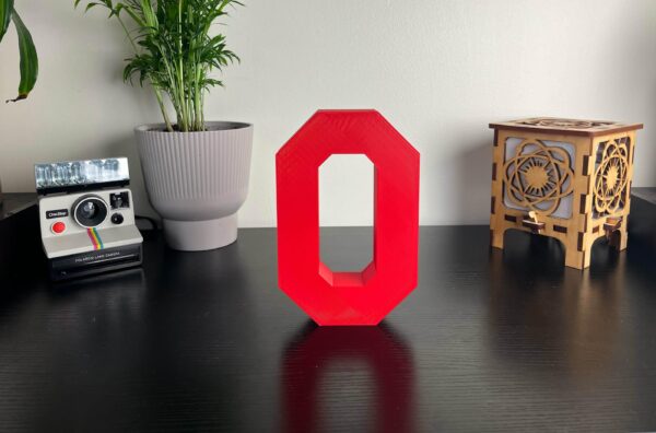 block O 3d printed text