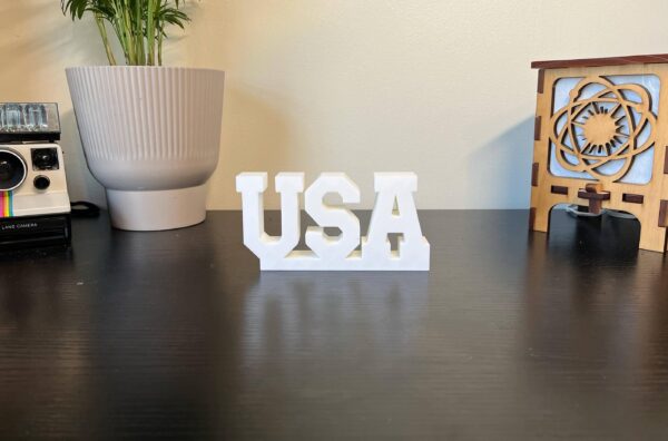 usa 3d printed text