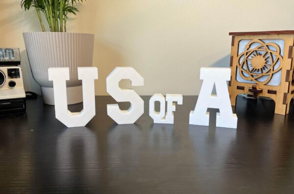 u s of a 3d printed text