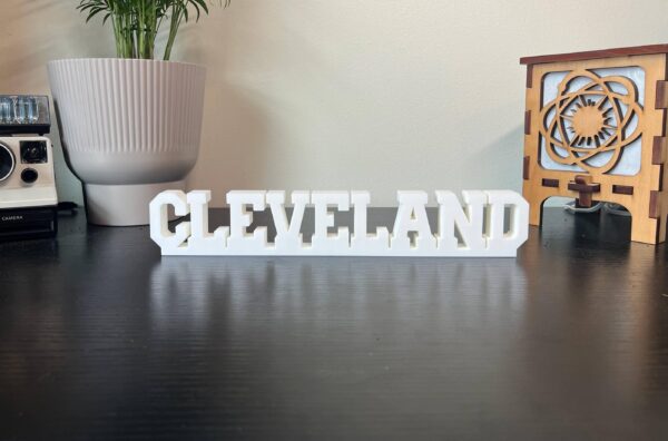 cleveland 3d printed text