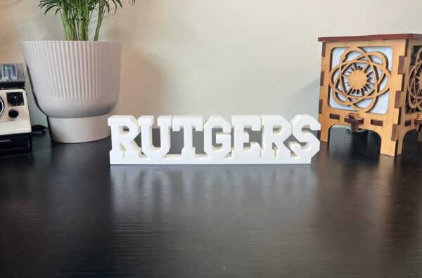 rutgers 3d printed text
