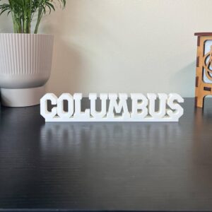 columbus 3d printed text