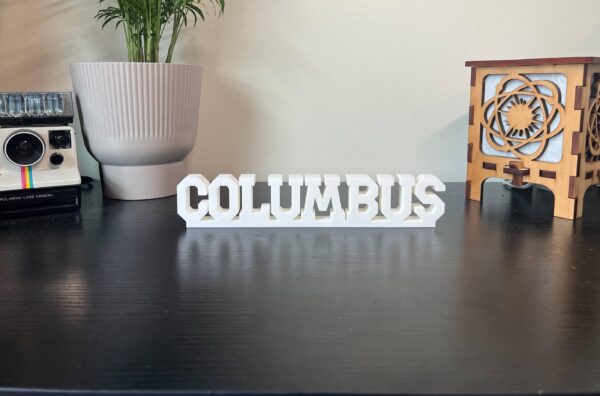 columbus 3d printed text