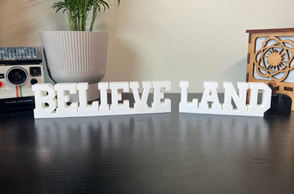 blieveland 3d printed text